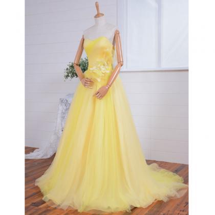 Sweetheart A-line Long Tulle Bridesmaid..