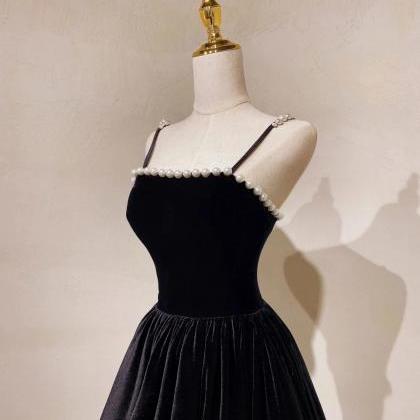 Prom Dresses,aline Black Velvet Long Prom Dress,..