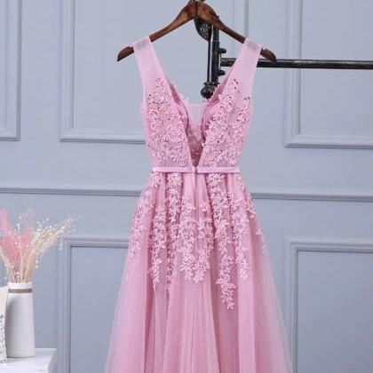 Prom Dresses,v Neck Lace Tulle Long Prom Dress,..