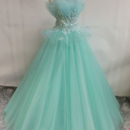 prom dresses,TULLE LACE LONG PROM D..