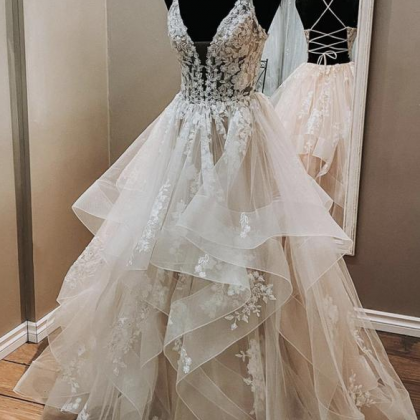 Prom Dresses,a Line Tulle Long Ball Gown Dress..