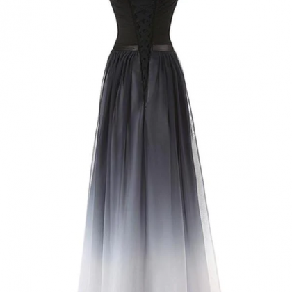 Prom Dresses,real Beauty Gradient Chiffon Up Lace..