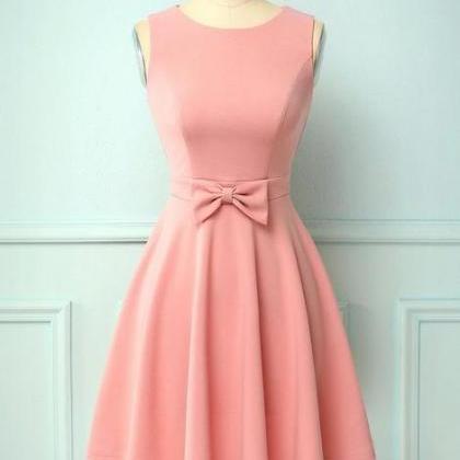Blush A-line Splice Tulle Swing Homecoming Dress..