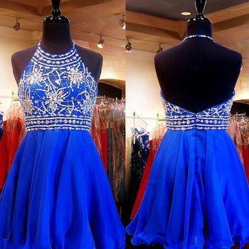 Homecoming Dress,sexy Backless Party Dress, Halter..