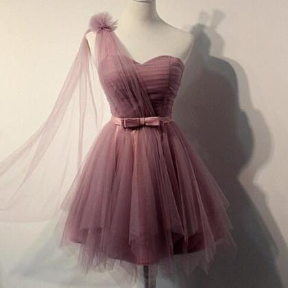 Lovely Deep Pink One Shoulder Sweet 16 Dresses,..