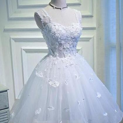 White Lovely Tulle With Lace Princess Cute..