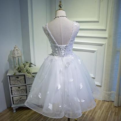 White Lovely Tulle With Lace Princess Cute..