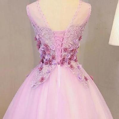 Lovely Homecoming Dress, A-line Cute Lace Short..
