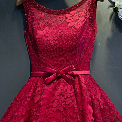 Charming Homecoming Dress,red Lace Prom..