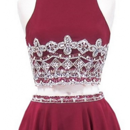 Burgundy Two-piece Homecoming Dress, Featuring..