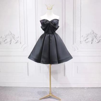 Black Fashion Homecoming Dress, Bow Tie Birthday..