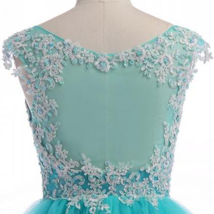 Gorgeous Baby Blue Lace Homecoming Dress,prom..
