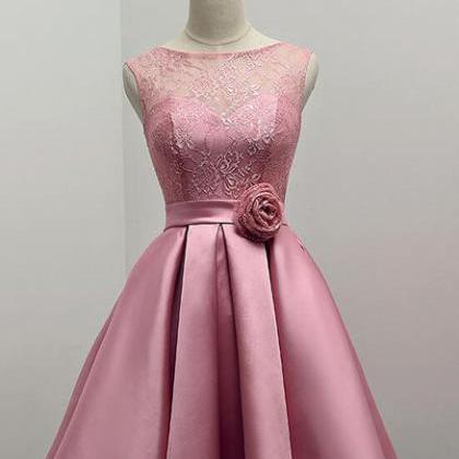 Lovely Lace And Satin Short Party Prom Dress, Cute..