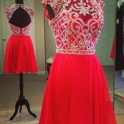 Red Short Homecoming Dress,sexy Short Prom..