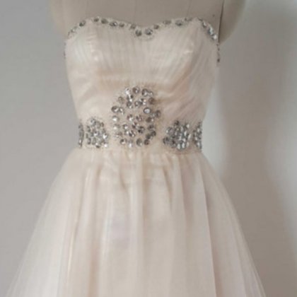 Homecoming Dresses With Silver Beaded, Short Prom..