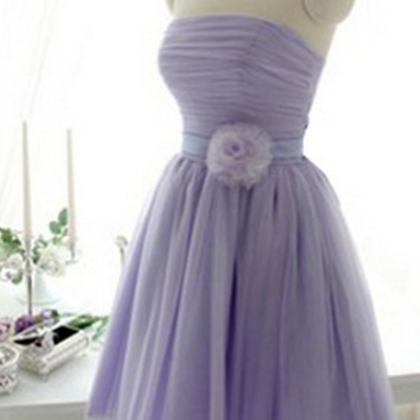Fascinating Lilac Bowknot Ball Gown, Strapless..