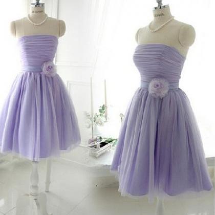 Fascinating Lilac Bowknot Ball Gown, Strapless..