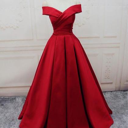 Gorgeous Red Off Shoulder Prom Dress,long Evening..