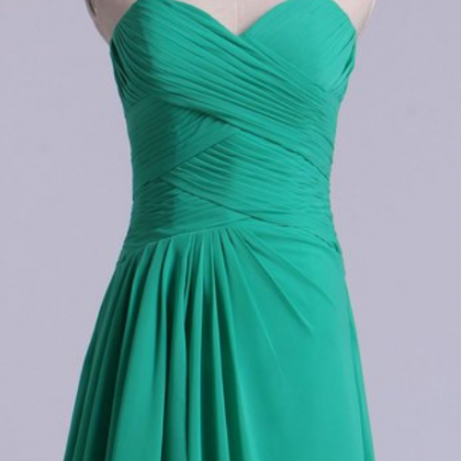 Sweetheart Neckline Chic Dress Pleated Bodice A..