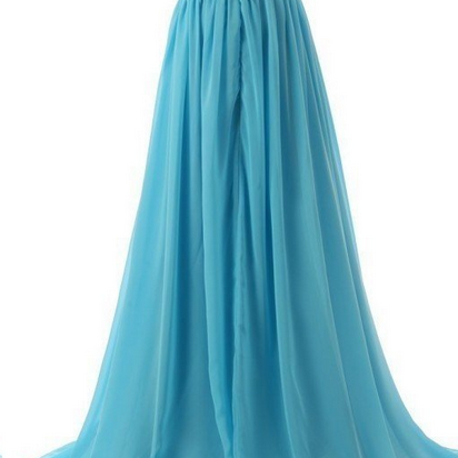 A Line Chiffon Prom Dress, Modest Beautiful Long..