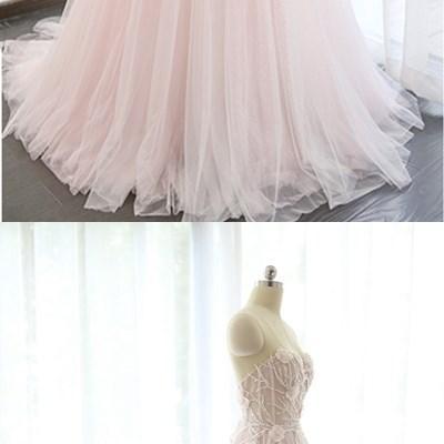 A-line Lace Appliqués Straps Formal Prom Dress,..