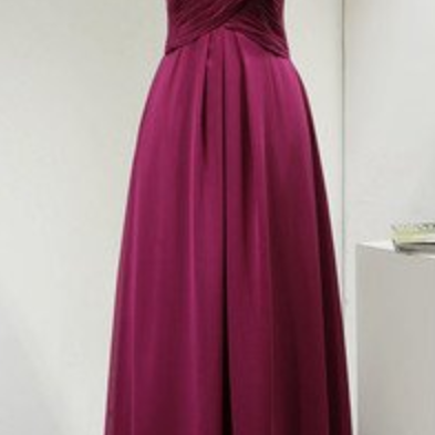 Strappy Ruched A-line Chiffon Formal Prom Dress,..
