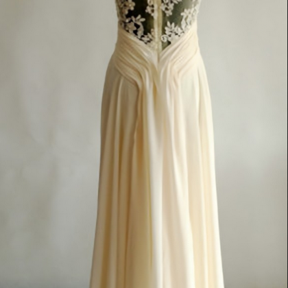 Pretty One Shoulder Chiffon Appliques Pleated A Line Ball Gown,Long Prom Dress Y8334 main image 1