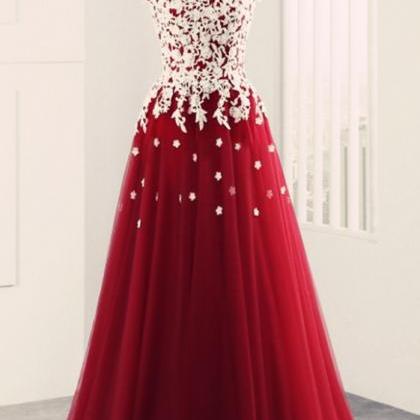Elegant Sexy Tulle Lace Applique Formal Prom..