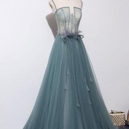 Elegant Sweetheart Tulle Lace Formal Prom Dress,..