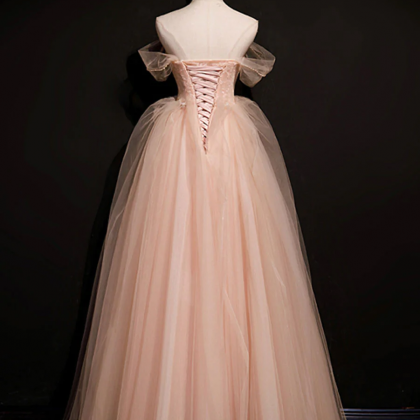 Elegant Off Shoulder Tulle Formal Prom Dress,..