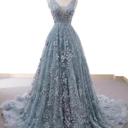 Elegant Simple A-line Tulle Formal Prom Dress,..