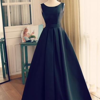 Soft Sweetheart Sleeveless A-line Satin Evening Prom Dresses Online, OLP1018