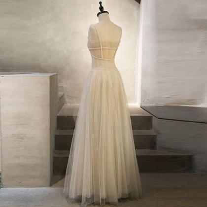 Elegant Beaded Tulle Formal Prom Dress, Beautiful..