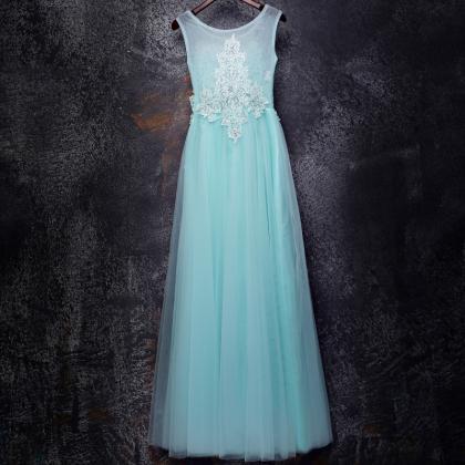 Elegant A-line Tulle With Lace Formal Prom Dress,..