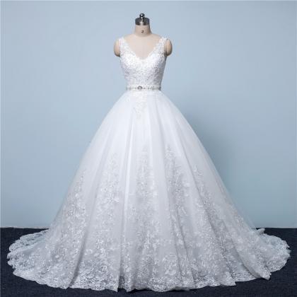 Elegant Tulle Lace Applique Formal Prom Dress,..