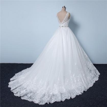 Elegant Tulle Lace Applique Formal Prom Dress,..