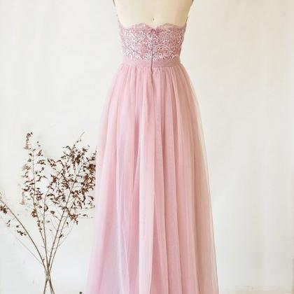 Elegant A-line Lace Tulle Formal Prom Dress,..