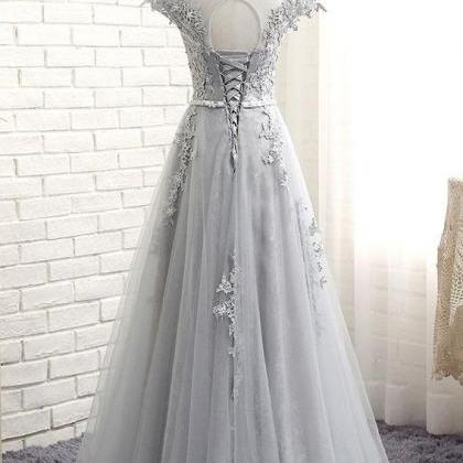 Elegant Sweetheart A-line Appliques Tulle Formal..