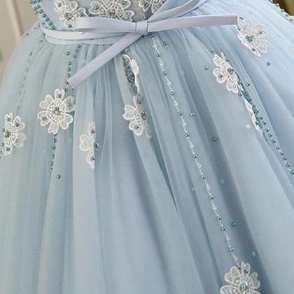 Homecoming Dress,cute Light Blue Beaded Short..