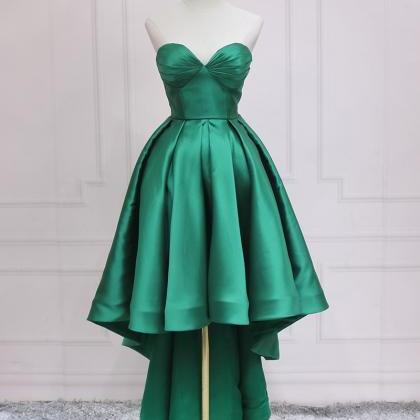 Homecoming Dresses,green Chic High Low Sweetheart..