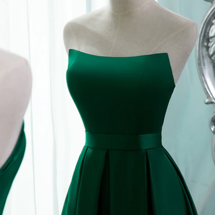 Prom Dresses, Green Satin Long Evening Dress With..