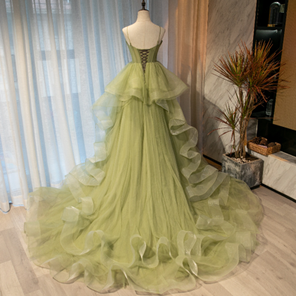 Prom Dresses,light Green Sweetheart Layers..