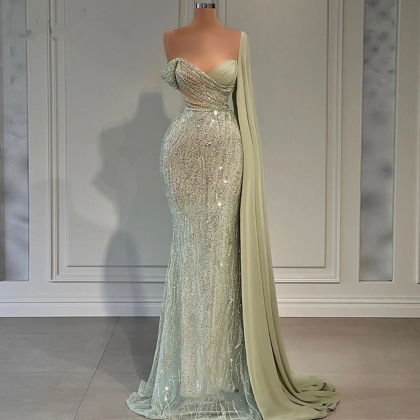 Prom Dresses,mint Green Long Party Dresses One..