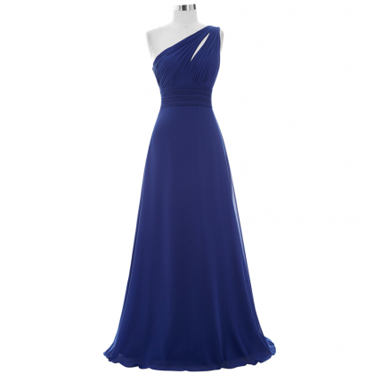 Prom Dresses,one Shoulder Royal Blue Bridesmaid..