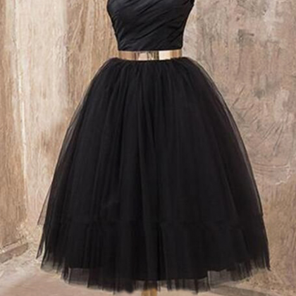 Homecoming Dresses,cute A-line One Shoulder Black..
