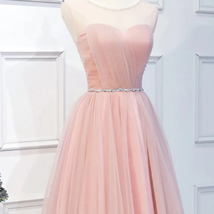 Homecoming Dresses,elegant Short Pink Tulle Prom..