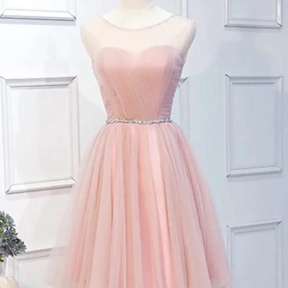 Homecoming Dresses,elegant Short Pink Tulle Prom..