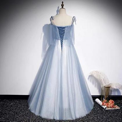 Prom Dresses, Blue Evening Dress Temperament Prom..