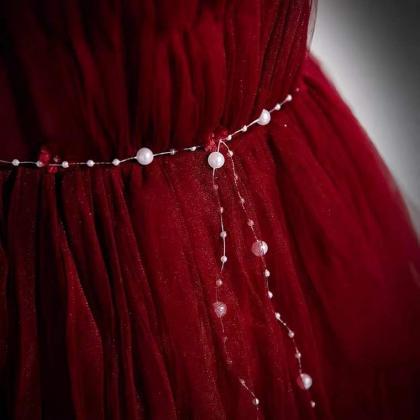 Prom Dresses,red Dress Off Shoulder Evening Dress..