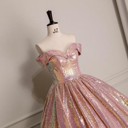 Prom Dresses, Off Shoulder Sequin Princess Party..